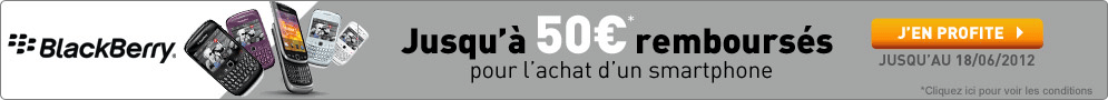 Jusqu'au 18 juin, BlackBerry vous rembourse jusqu'à 50€ sur une sélection de smartphones