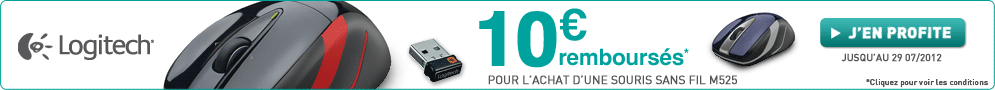 Jusqu'au 29 juillet, Logitech vous rembourse 10€ sur la souris Wireless Mouse M525