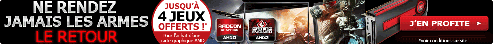 AMD vous offre jusqu'à 4 jeux pour l'achat d'une configuration ou d'une carte graphique Radeon HD 7950 ou 7970