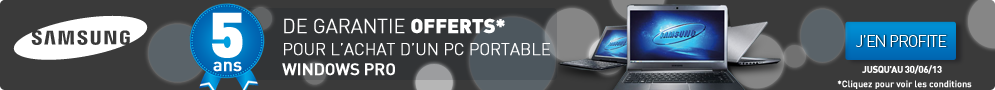 Jusqu'au 30 juin, Samsung vous offre l'extension de garantie 5 ans sur les PC portables et tablettes éligibles