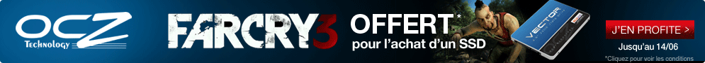 Jusqu'au 14 juin, OCZ vous offre le jeu Far Cry 3 pour l'achat d'un SSD Vector