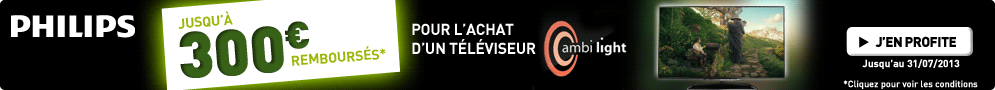 Jusqu'au 29 juin, Philips rembourse 100€ sur les téléviseurs LED Ambilight éligibles