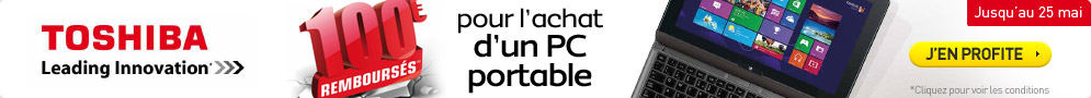 Jusqu'au 25 mai, Toshiba rembourse 100€ sur une sélection de PC portables Satellite