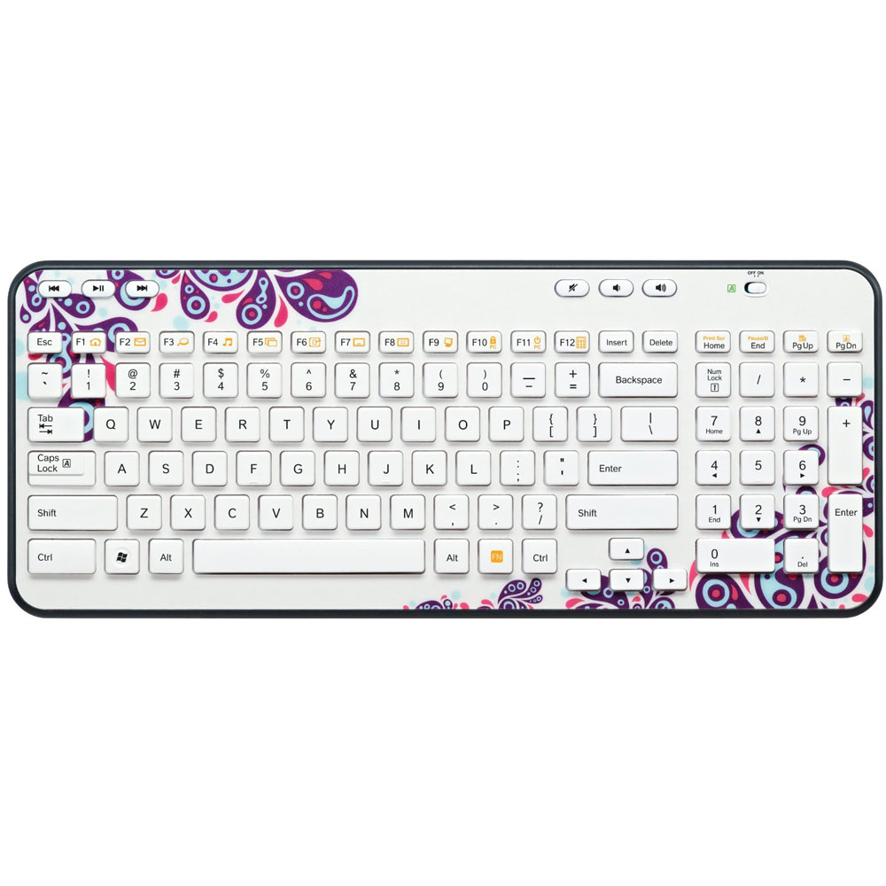 Logitech Wireless Keyboard K360 (White Paisley) Clavier PC Logitech