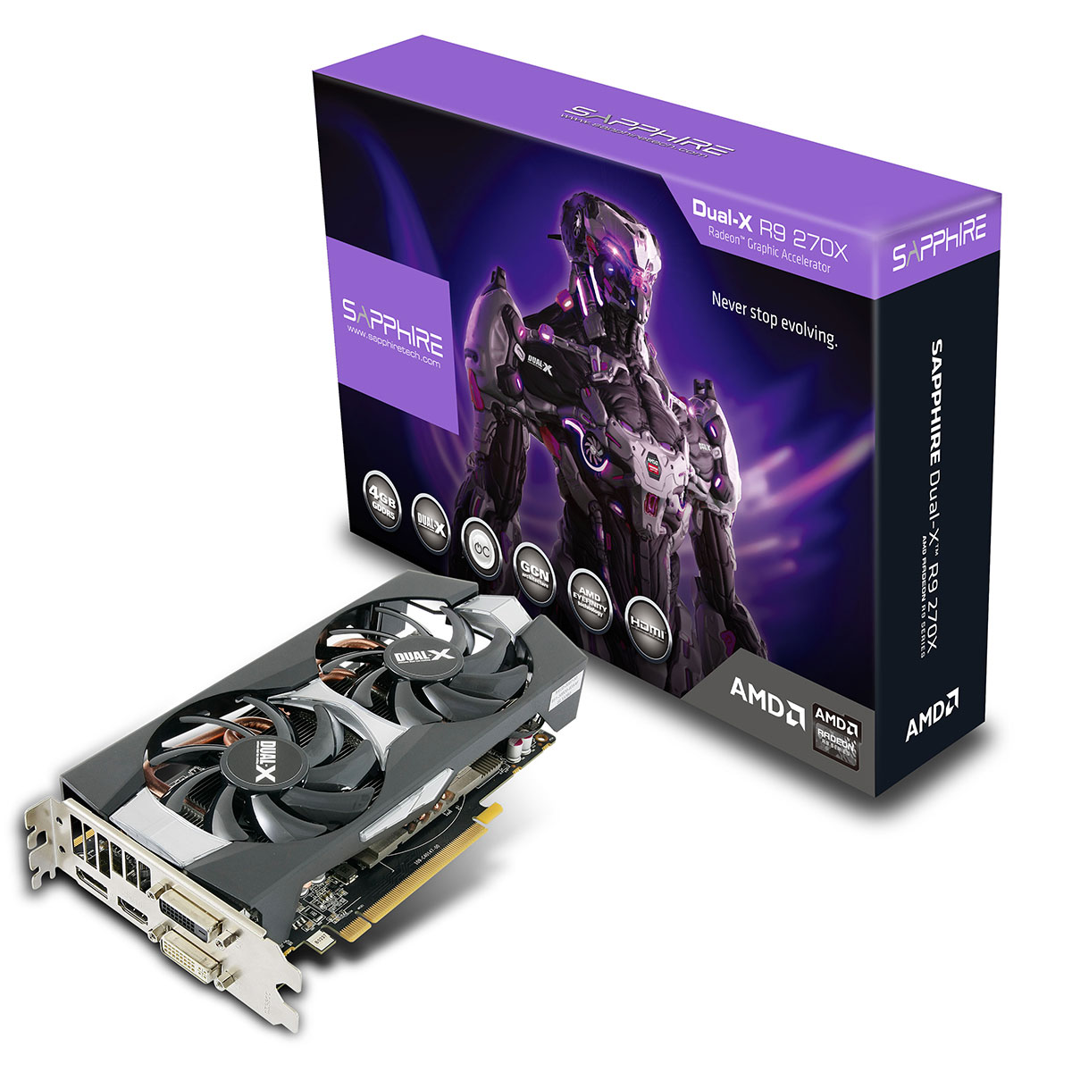 Sapphire Radeon R9 270X Dual X 4G GDDR5 OC Carte Graphique SAPPHIRE