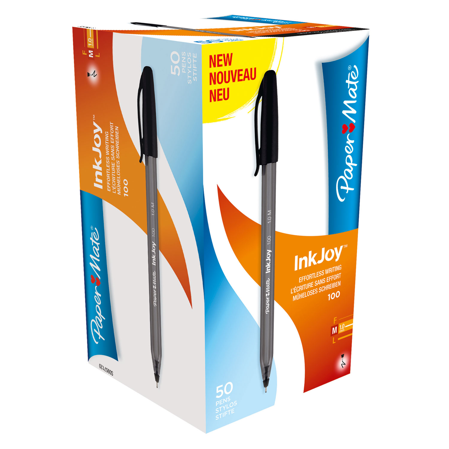 Paper Mate Inkjoy 100 Cap Noir x 50 Stylo & feutre Paper Mate InkJoy