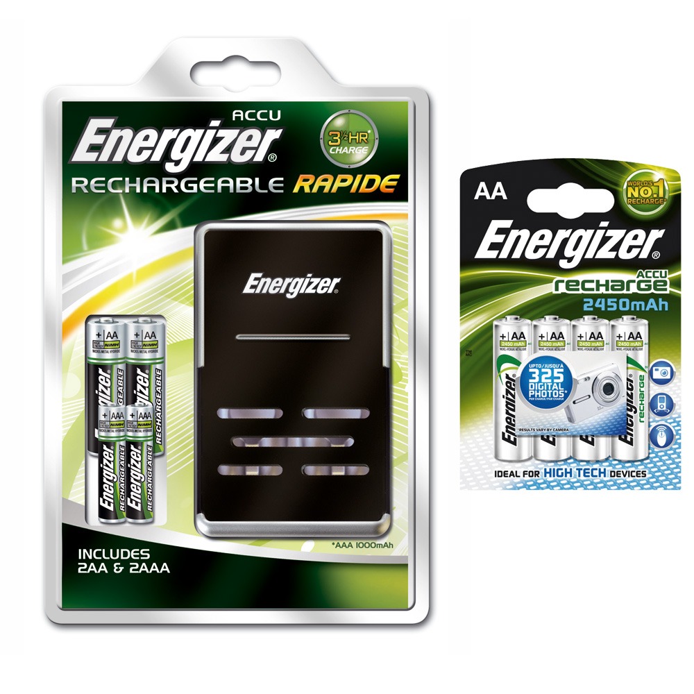 Energizer Chargeur 2x AA 2500 MAh 2x AAA 1000 MAh Et 4x AA 2450 MAh