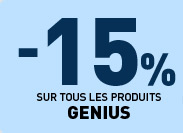 - 15% sur la marque Genius