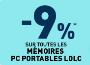 - 9%* sur toutes les m&eacute;moires PC portables LDLC avec le code promo SODI9 