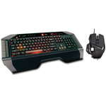 Ensemble clavier à rétro-éclairage tricolore pour gamer (AZERTY Français) + Souris laser modulable à 7 boutons pour gamer