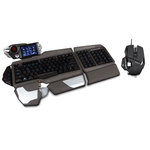 Clavier avec écran de contrôle LCD tactile et à rétro-éclairage multicolore pour gamer + Souris laser modulable à 7 boutons pour gamer