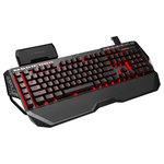 Clavier pour gamer avec rétroéclairage, USB/Jack Pass-Through et 6 touches macro (AZERTY, Français)