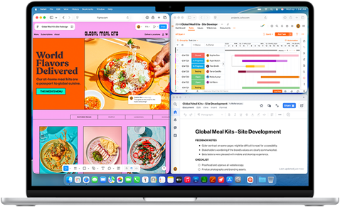 MacBook Air avec plusieurs apps ouvertes