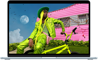 Vue du MacBook Air mettant en valeur l'écran Liquid Retina