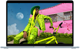 Vue du MacBook Air mettant en valeur l'écran Liquid Retina