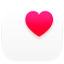 Icône de l'app Santé, coeur rose sur carré blanc