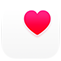 Icône de l'app Santé, coeur rose sur carré blanc