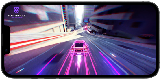 iPhone 17e affichant un jeu de course