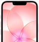 iPhone 17e, vue partielle de la face avant avec Ceramic Shield 2, coloris rose pastel, affichant l'image d'une fleur rose
