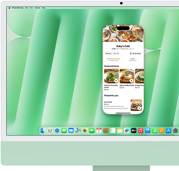 Avec la recopie de l'iPhone, déplacez des fichiers, commandez à dîner et faites plus encore, depuis votre Mac