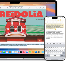 App Recopie de l'iPhone, avec l'écran de l'iPhone affiché sur un MacBook Air