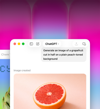 la deuxième fenêtre montre une image d'artichaut sur un arrière-plan dégradé dans Keynote