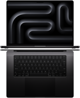 Une présentation d'ordinateurs portables MacBook Pro met en valeur le large écran et le design fin