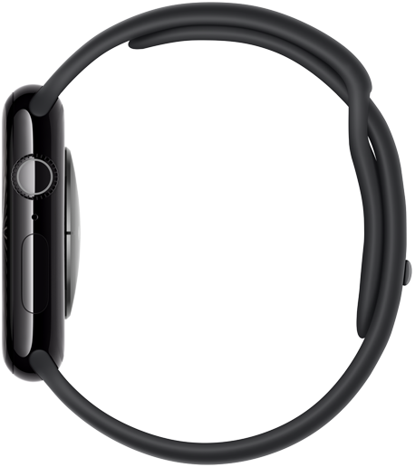 Le côté droit d'une Apple Watch Series 10 montrant sa finesse.