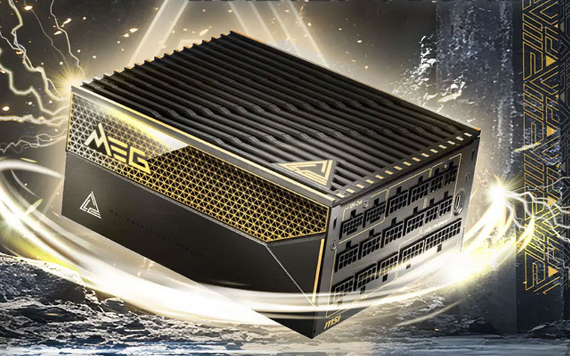 MSI MEG Ai1600T PCIE5 Alimentatore 1600W | 80 PLUS Titanium | ATX 3.1 | Dual 12V-2x6 Per GPU PCIe 5.1 | Ventola Silenziosa