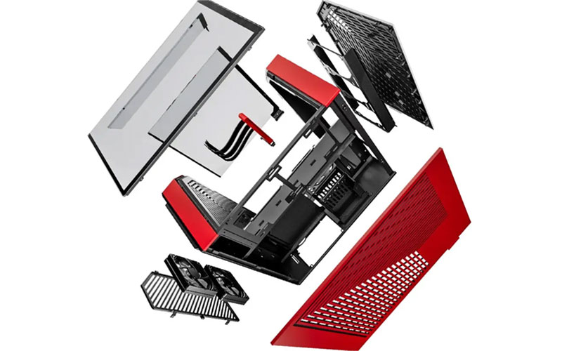 Hyte Caja PC Gaming Y60 Red, ATX, Cristal Panorámico 3 Piezas, 3  Ventiladores Incluidos, Color Rojo