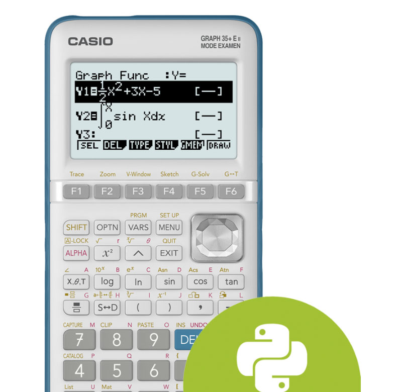 Calculatrice Graphique Casio Graph 35+E II | Affichage 8 Lignes | Mémoire 60Ko | Piles AAA