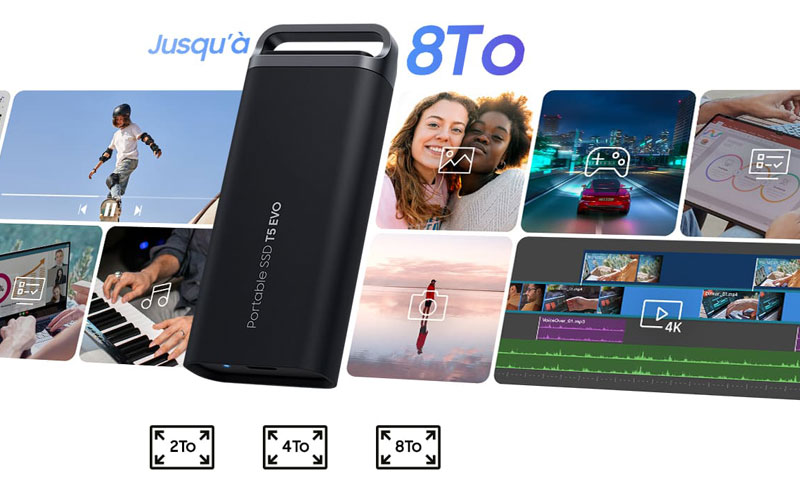 SAMSUNG Disque Dur SSD 500GO T5 - Boutiques en ligne disponible au
