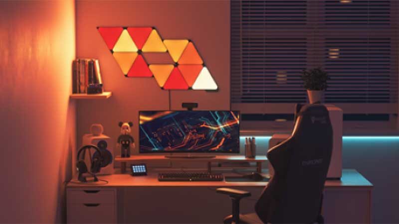 Nanoleaf Shapes Edição Limitada Ultra Black Starter Kit Triângulos 9  Painéis de LED