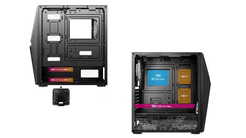Boitier PC gamer CLONE 4 ☆ A-RGB EDITION 60 modes , compatible carte mère  ATX, mATX