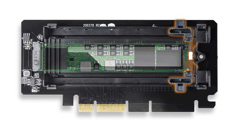 MB987M2P-2B_Adaptateur 1 x SSD M.2 NVMe vers 4x PCIe 4.0 avec