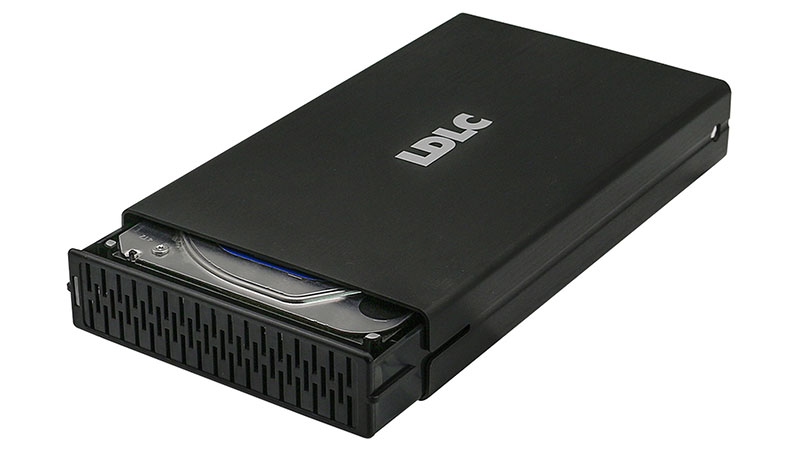 Heden boitier externe USB 3.0 en aluminium brossé pour disque dur 2.5''  SATA III (coloris rouge) - Boîtier disque dur - Garantie 3 ans LDLC