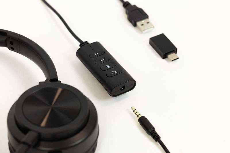 INOVU Hello PRO – Cuffie Con Microfono Per PC, Cancellazione Rumore, Jack 3.5mm E USB, Controllo Volume Per Teams E Zoom