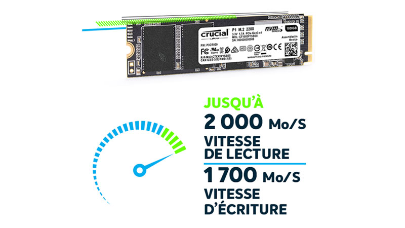 Crucial P2 M.2 PCIe NVMe 2 To - Disque SSD - LDLC