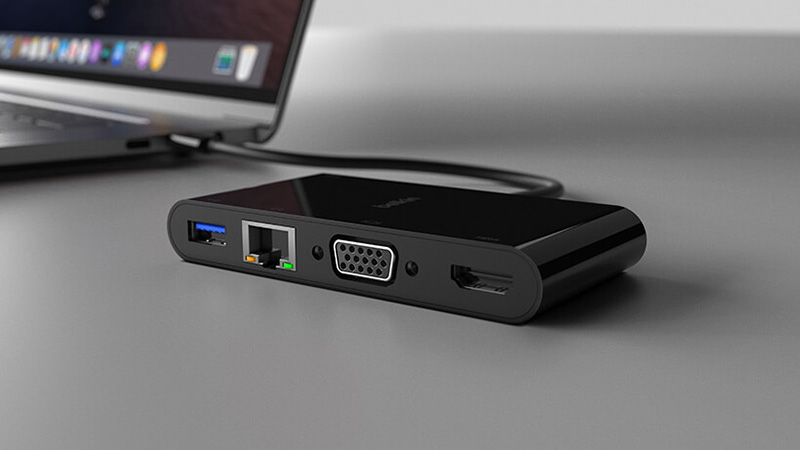 Belkin Adaptateur USB-C avec 1x HDMI 4K, 1x VGA, RJ45 et 100 W - Station  d'accueil PC portable - Garantie 3 ans LDLC