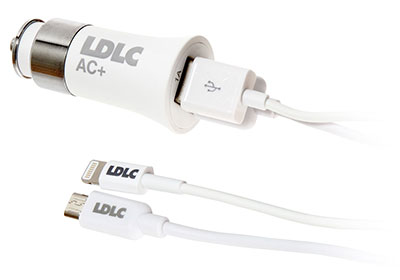 Mini cargador double USB 3.1A sur prise allume-cigare - Cargador coche -  LDLC