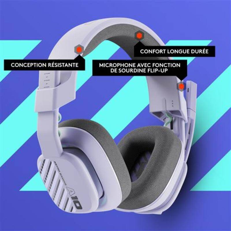 Astro A10 (2ème Gen) - Lilas - Casque micro Astro sur