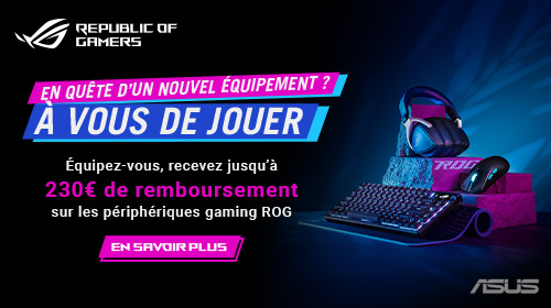 Jusqu'à 230€ remboursés par Asus jusqu'au 14/05