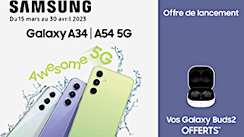 Samsung Galaxy Buds2 offerts jusqu'au 30/04/2023