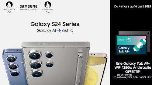 Une Galaxy Tab A9+ WIFI 128Go Anthracite OFFERTE jusqu'au 16/04/2024