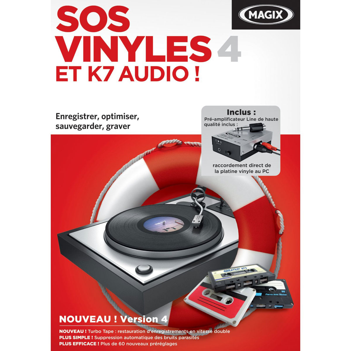 MAGIX SOS Vinyles et K7 audio ! 4 (français, WINDOWS) Logiciel Image