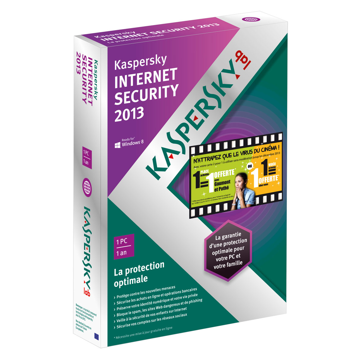 Kaspersky Internet Security 2013  Licence 1 poste 1 an (français