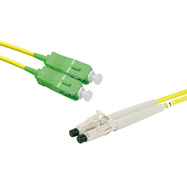 BeMatik Câble à Fibre Optique SC/APC Monomode Simplex 9/125 - 3 Mètres, Qualité Supérieure LSZH