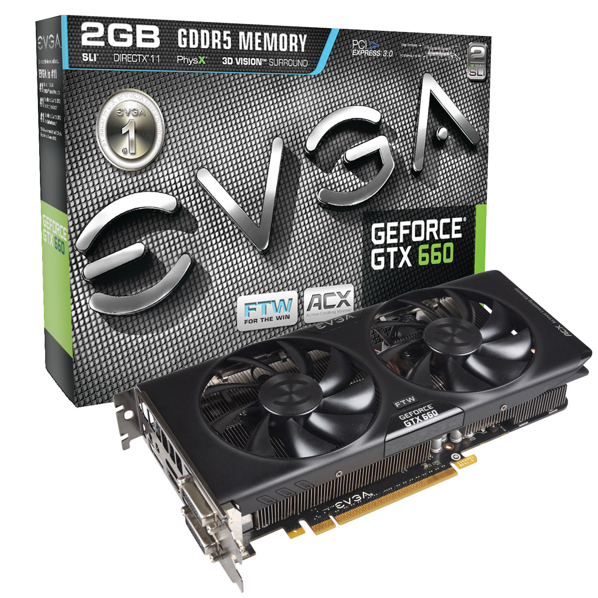 EVGA GeForce GTX 660 FTW ACX Cooler 2GB (02G-P4-3063-KR) : achat ...