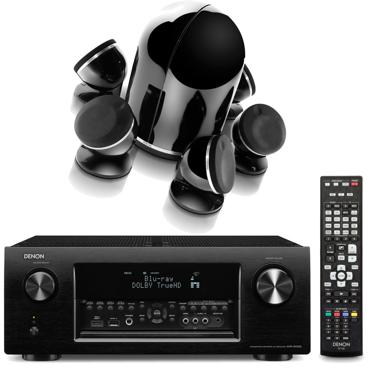 Denon AVRX4000 Noir + Focal Dôme Pack 5.1 Diamond Black Ensemble