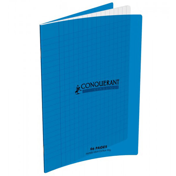 Cahier Conquérant 96 Pages Grands Carreaux Seyès - Format 24x32cm - Fabriqué En France